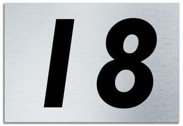 Number 18 Contemporary House Plaque | Brusher Aluminium modern door sign