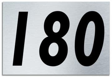 Number 180 Contemporary House Plaque | Brusher Aluminium modern door sign