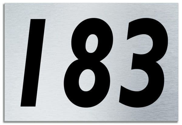 Number 183 Contemporary House Plaque | Brusher Aluminium modern door sign
