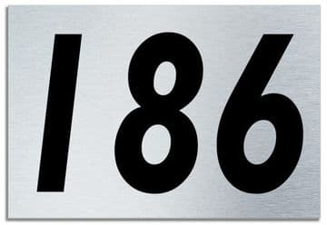 Number 186 Contemporary House Plaque | Brusher Aluminium modern door sign