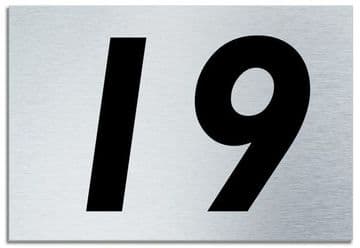 Number 19 Contemporary House Plaque | Brusher Aluminium modern door sign