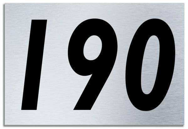 Number 190 Contemporary House Plaque | Brusher Aluminium modern door sign