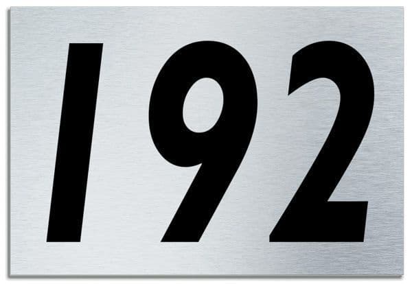 Number 192 Contemporary House Plaque Brusher Aluminium modern door sign
