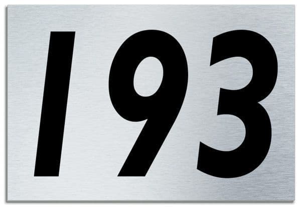 Number 193 Contemporary House Plaque | Brusher Aluminium modern door sign