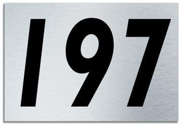 Number 197 Contemporary House Plaque | Brusher Aluminium modern door sign