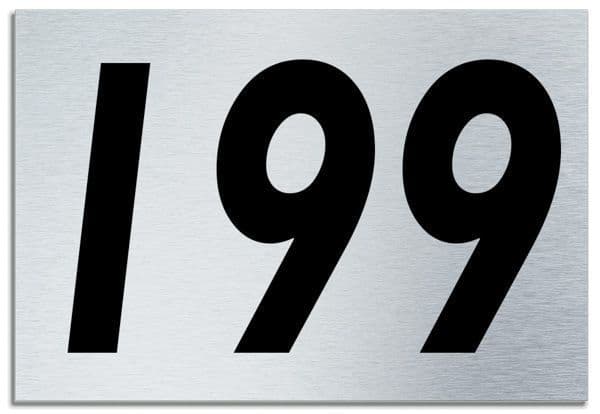 Number 199 Contemporary House Plaque | Brusher Aluminium modern door sign