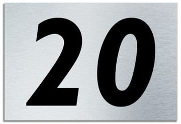 Number 20 Contemporary House Plaque | Brusher Aluminium modern door sign