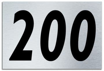 Number 200 Contemporary House Plaque | Brusher Aluminium modern door sign