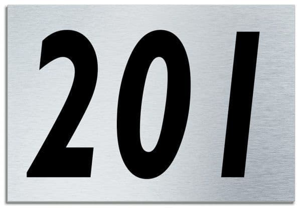 Number 201 Contemporary House Plaque | Brusher Aluminium modern door sign