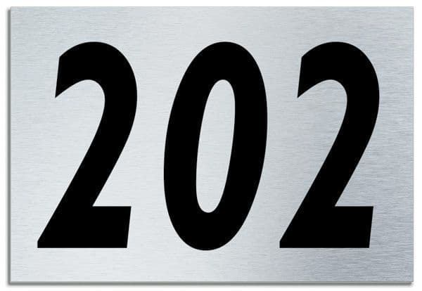 Number 202 Contemporary House Plaque | Brusher Aluminium modern door sign