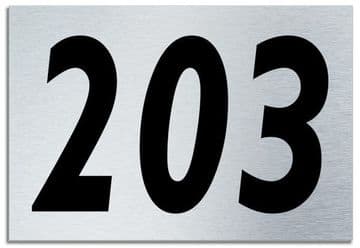 Number 203 Contemporary House Plaque | Brusher Aluminium modern door sign