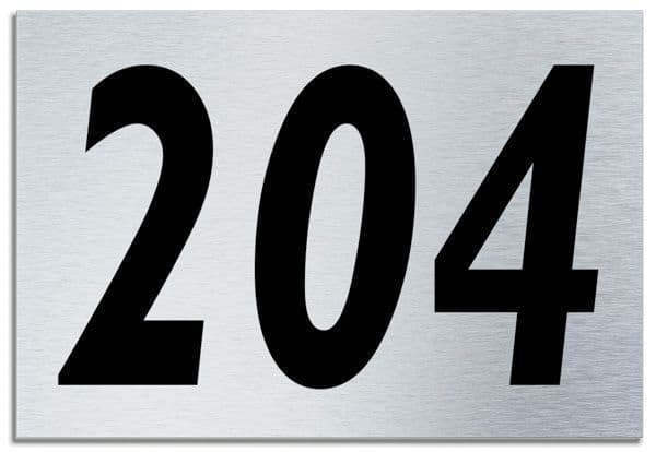 Number 204 Contemporary House Plaque | Brusher Aluminium modern door sign