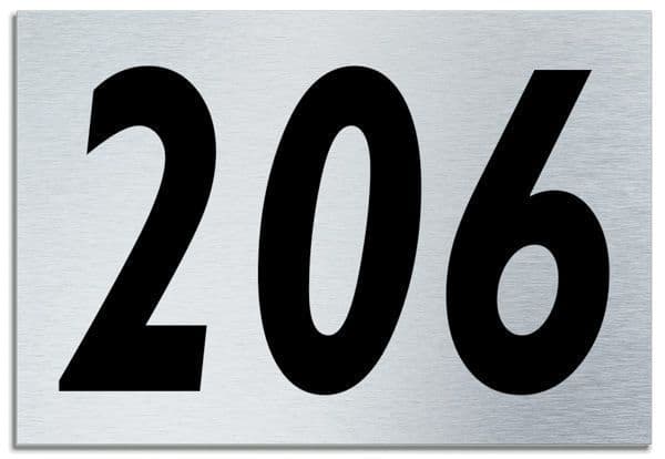 Number 206 Contemporary House Plaque | Brusher Aluminium modern door sign