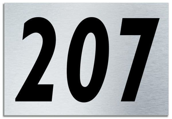 Number 207 Contemporary House Plaque | Brusher Aluminium modern door sign
