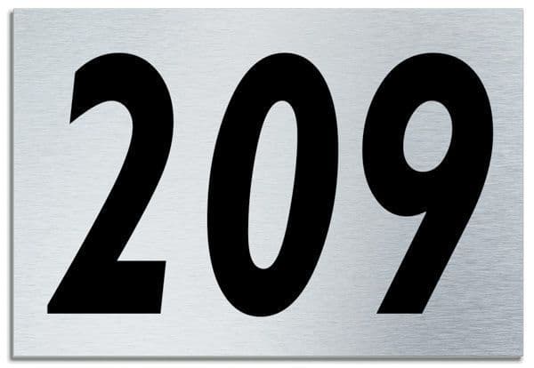 Number 209 Contemporary House Plaque | Brusher Aluminium modern door sign