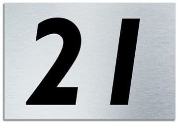 Number 21 Contemporary House Plaque | Brusher Aluminium modern door sign