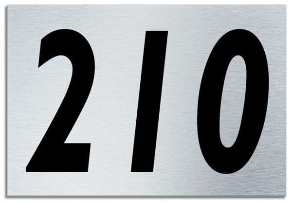 Number 210 Contemporary House Plaque | Brusher Aluminium modern door sign