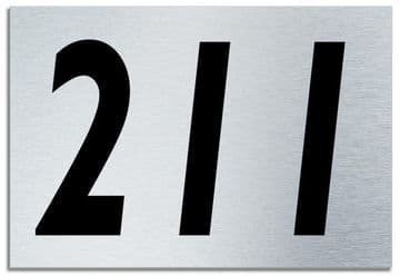 Number 211 Contemporary House Plaque | Brusher Aluminium modern door sign