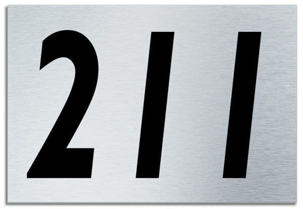 Number 211 Contemporary House Plaque | Brusher Aluminium modern door sign