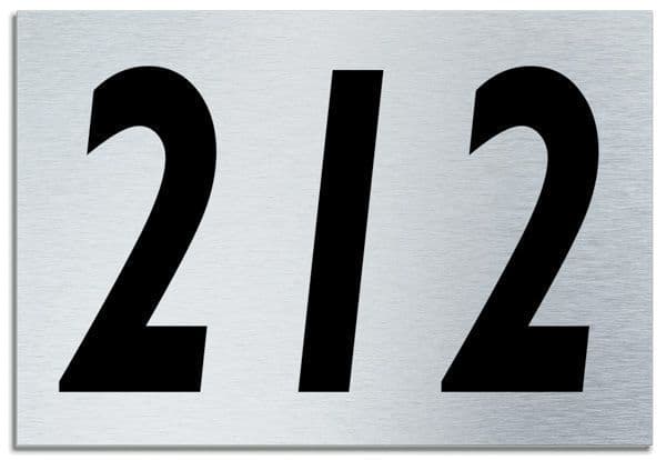 Number 212 Contemporary House  Plaque | Brusher Aluminium modern door sign