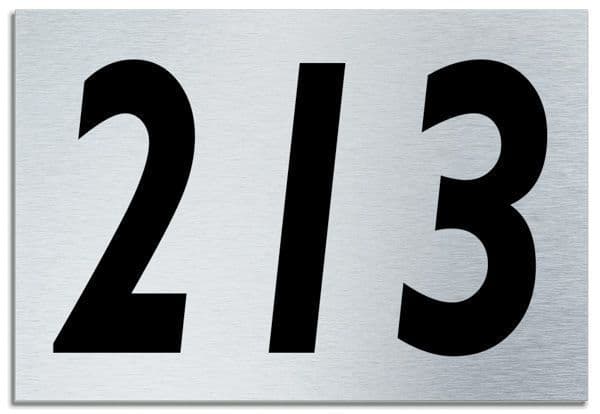Number 213 Contemporary House Plaque | Brusher Aluminium modern door sign