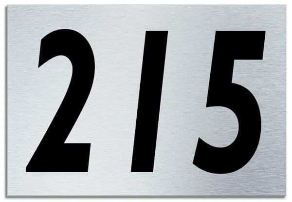 Number 215 Contemporary House Plaque | Brusher Aluminium modern door sign