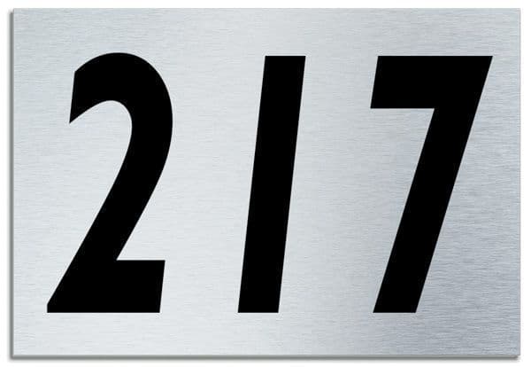 Number 217 Contemporary House Plaque | Brusher Aluminium modern door sign