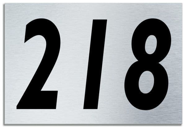 Number 218 Contemporary House Plaque | Brusher Aluminium modern door sign