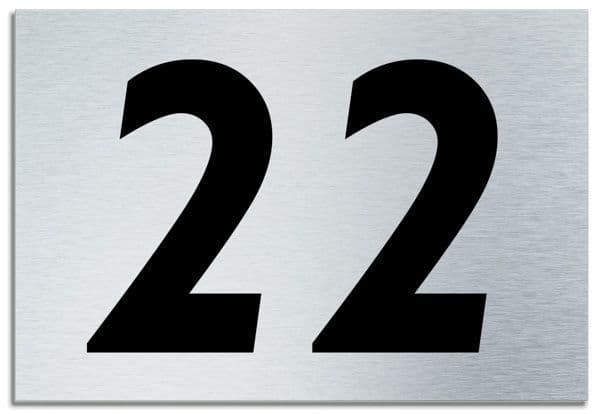 Number 22 Contemporary House Plaque | Brusher Aluminium modern door sign