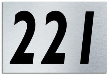 Number 221 Contemporary House Plaque | Brusher Aluminium modern door sign
