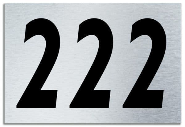 Number 222 Contemporary House Plaque | Brusher Aluminium modern door sign