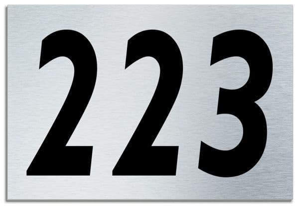 Number 223 Contemporary House Plaque | Brusher Aluminium modern door sign
