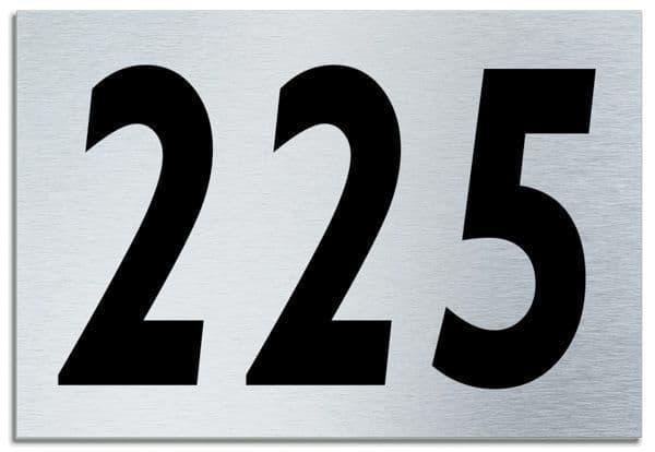 Number 225 Contemporary House Plaque | Brusher Aluminium modern door sign