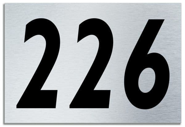 Number 226 Contemporary House Plaque Brusher Aluminium modern door sign