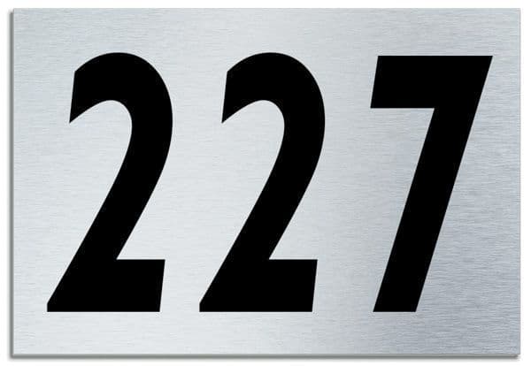 Number 227 Contemporary House Plaque | Brusher Aluminium modern door sign