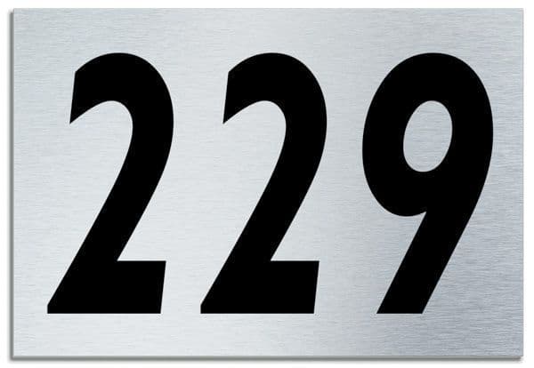 Number 229 Contemporary House Plaque | Brusher Aluminium modern door sign