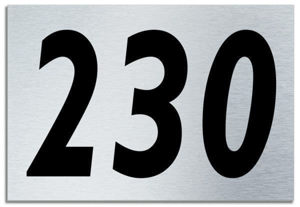 Number 230 Contemporary House Plaque | Brusher Aluminium modern door sign
