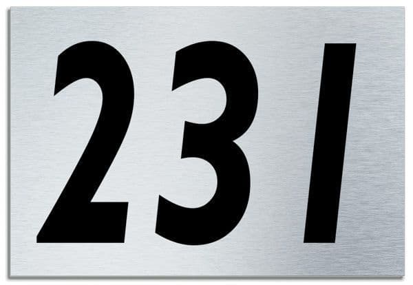 Number 231 Contemporary House Plaque Brusher Aluminium modern door sign