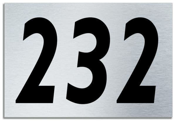 Number 232 Contemporary House Plaque | Brusher Aluminium modern door sign