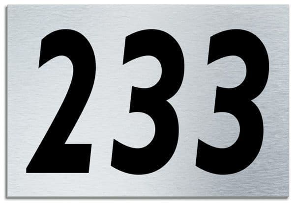 Number 233 Contemporary House Plaque | Brusher Aluminium modern door sign