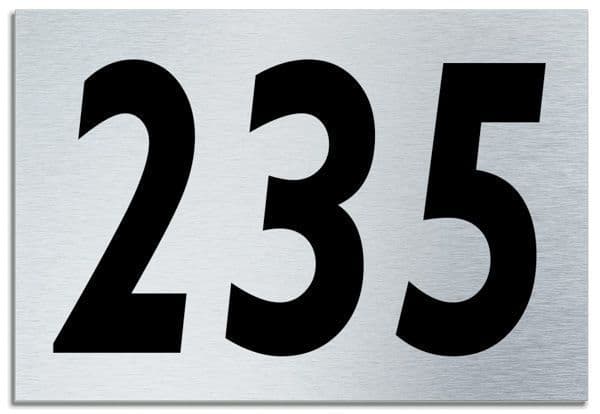 Number 235 Contemporary House Plaque | Brusher Aluminium modern door sign