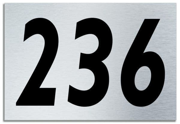 Number 236 Contemporary House Plaque | Brusher Aluminium modern door sign