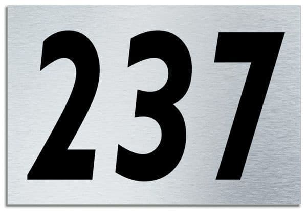 Number 237 Contemporary House Plaque | Brusher Aluminium modern door sign