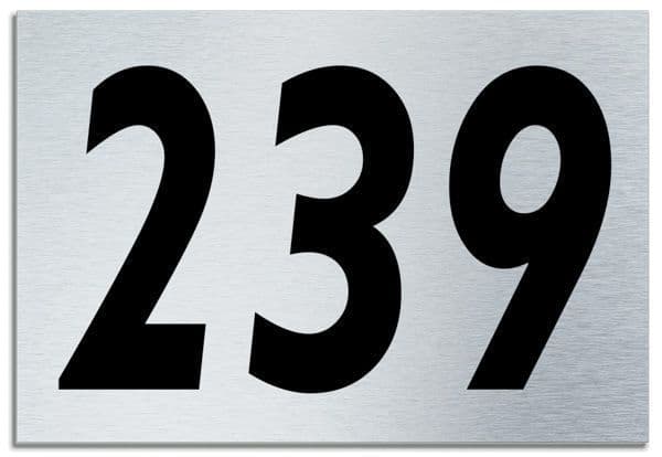 Number 239 Contemporary House Plaque | Brusher Aluminium modern door sign