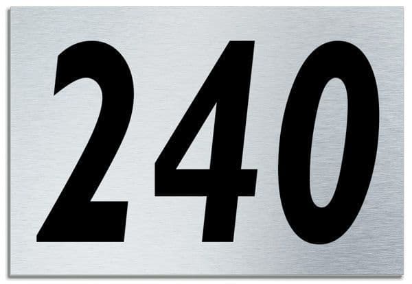Number 240 Contemporary House Plaque | Brusher Aluminium modern door sign