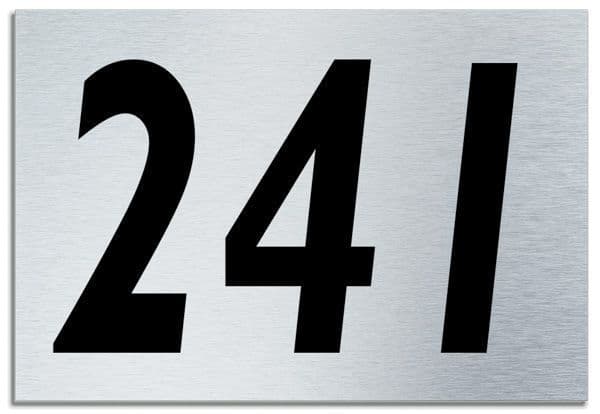 Number 241 Contemporary House Plaque | Brusher Aluminium modern door sign