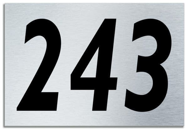 Number 243 Contemporary House Plaque | Brusher Aluminium modern door sign