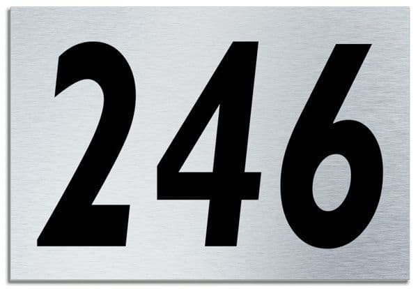 Number 246 Contemporary House Plaque | Brusher Aluminium modern door sign