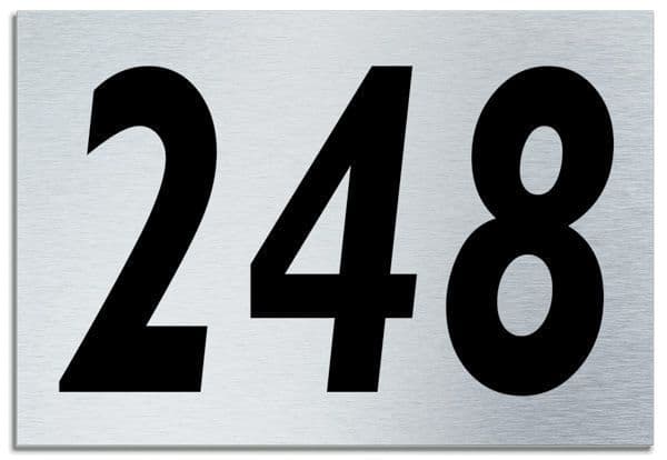 Number 248 Contemporary House Plaque Brusher Aluminium modern door sign