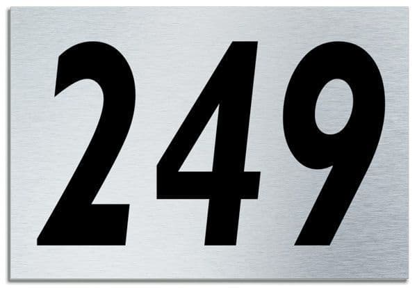 Number 249 Contemporary House Plaque | Brusher Aluminium modern door sign